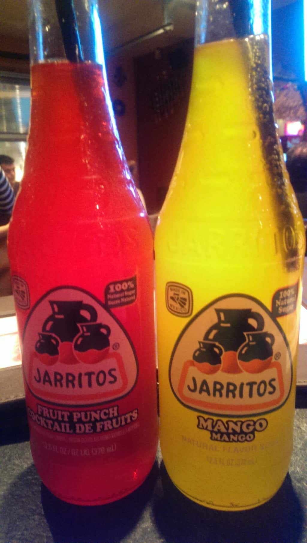 Mexican Soda (from right to left, fruit punch and mango flavor)
